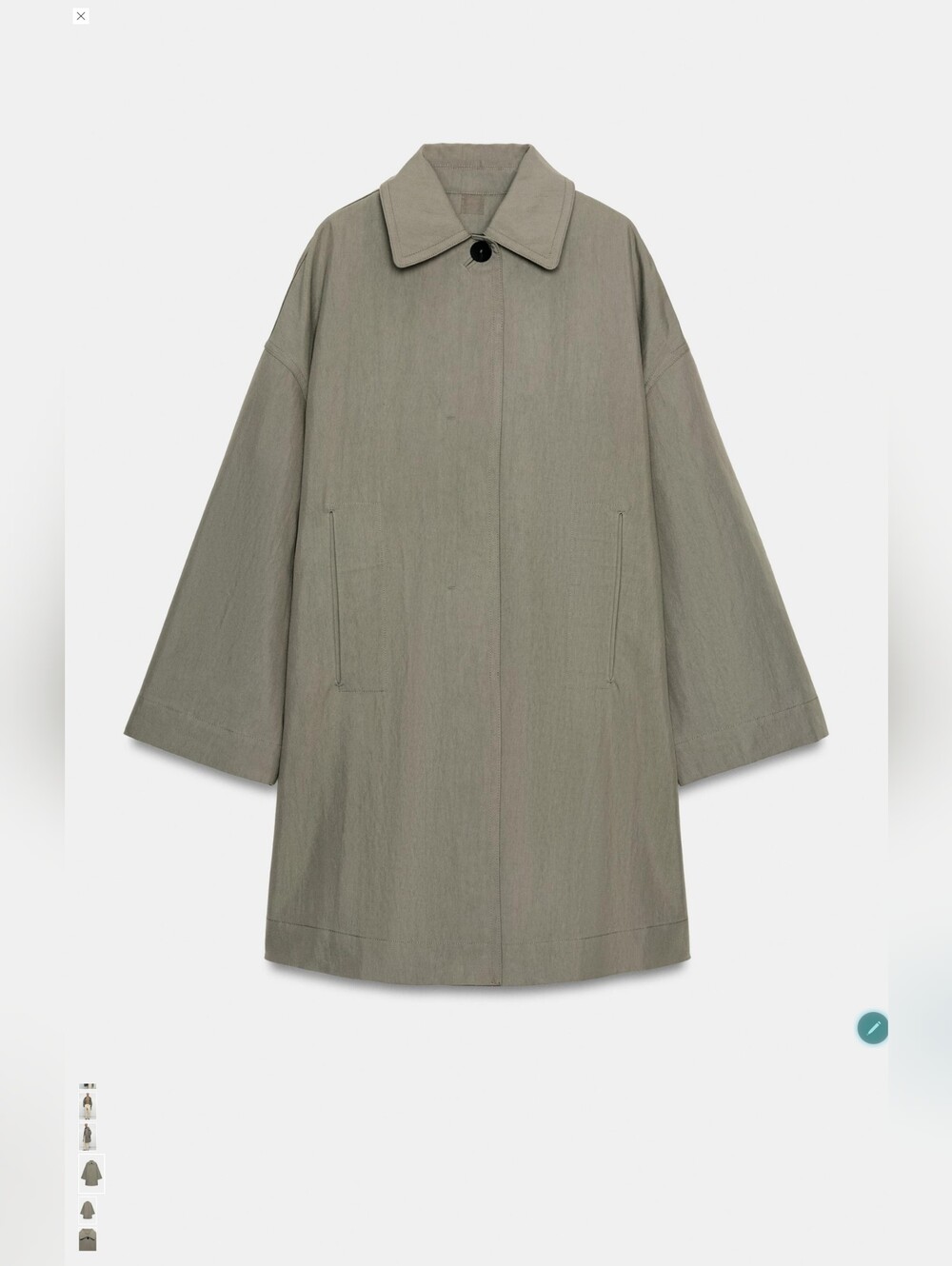ZARA ZW COLLECTION OVERSIZE TRENCH SIZE M - Picture 10 of 15
